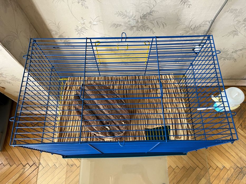Клетка для крысы, хомяка, дегу (двухъярусная) + домик и поилка