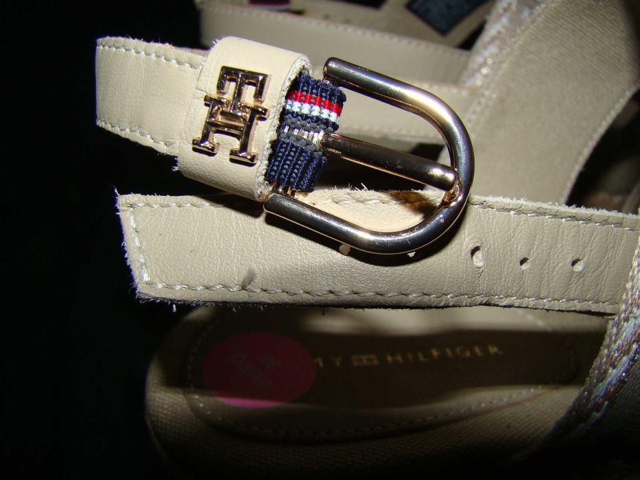 tommy hilfiger nowe sandały na koturnie espadryl z logo 38