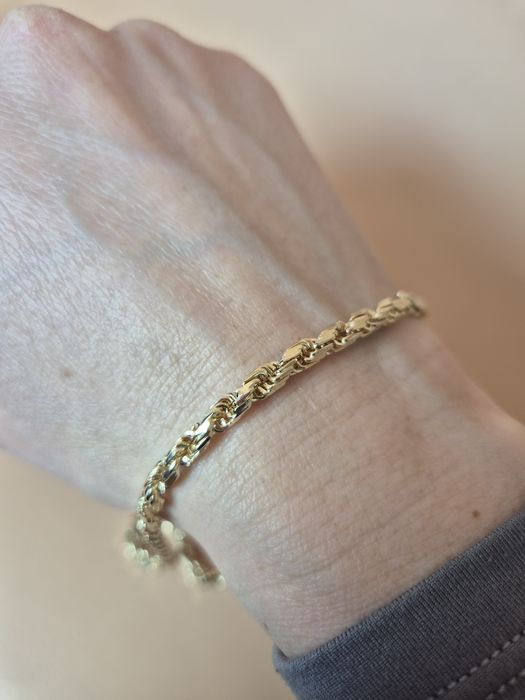 Złoty łańcuszek męski kordel diamentowany 60 cm p. 585