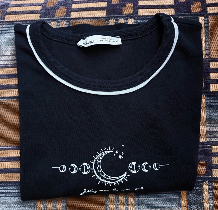 T-shirt preta - Pull&Bear