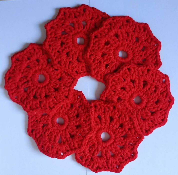 Podkładki pod kubki handmade – szydełkowe 6 szt. , sznurek 2 mm
