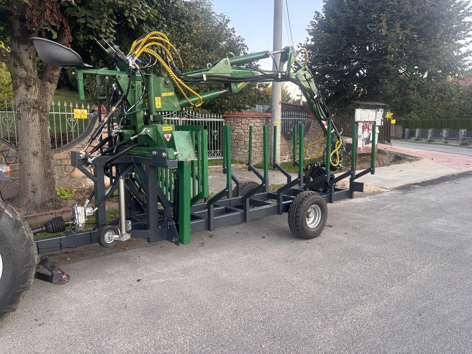 Przyczepa leśna z Hds waska do mini ciagnika 5mp