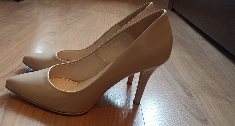 Szpilki Wojas nude szpic r. 37 obcas 9 cm
