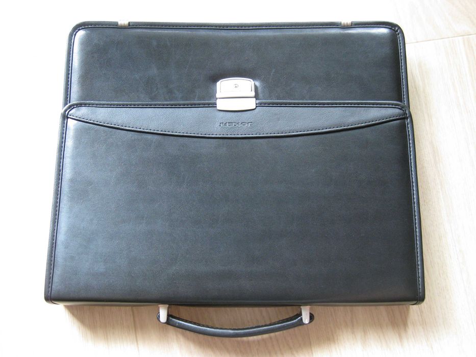 Teczka skórzana męska czarna nowa