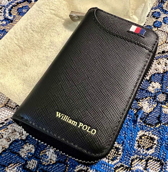 Official William POLO Leather Black Кожаная Шкіряна Ключница Чехол для Ключей Гаманець Портмоне