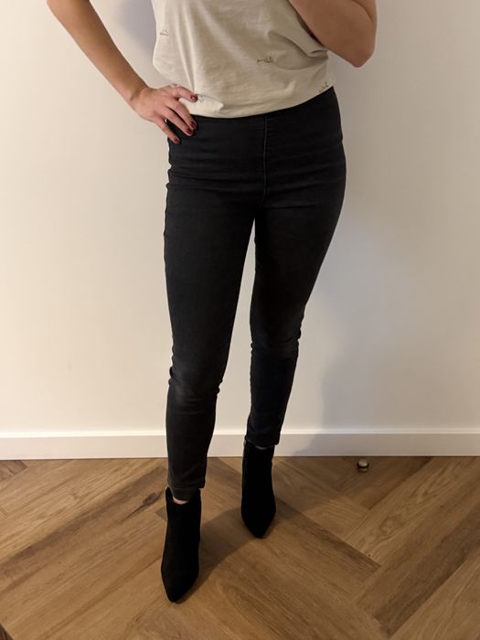 Czarne elastyczne spodnie H&M r. S Dopasowane rurki