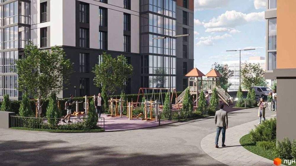 1к квартира 46,5м² в ЖК Стокгольм | Панорамний вид | Розтермінування