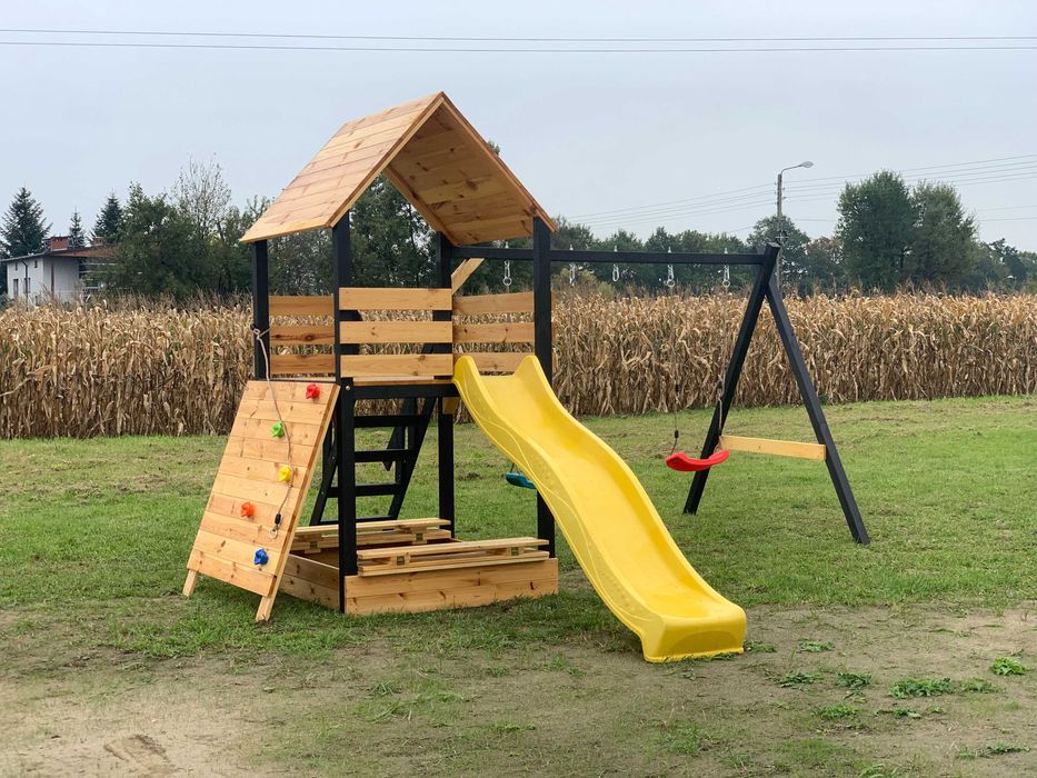 PROMOCJA - Plac zabaw - Gaja - Drewniany - Domek - Zjeżdżalnia