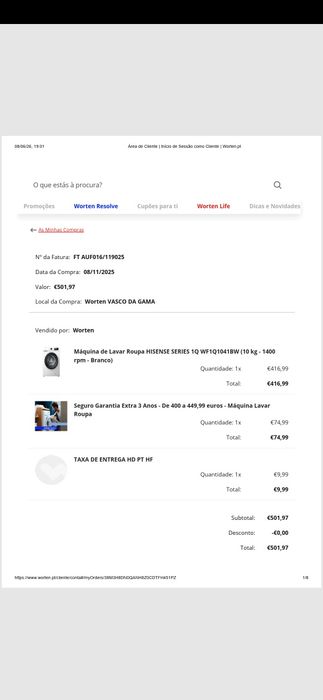 Máquina de Lavar Roupa NOVA HISENSE SERIES 1Q (10 kg - 1400 rpm - Branco) usada 5 meses apenas
