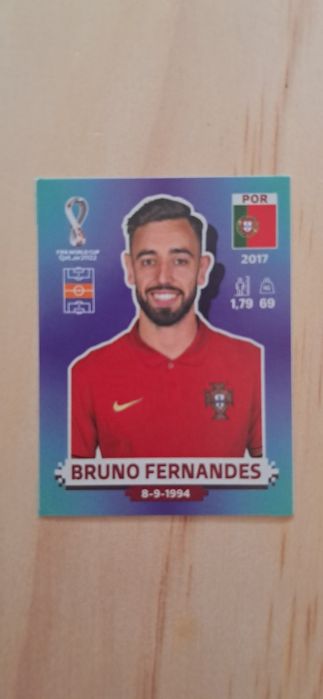 Cromo futebol de Bruno Fernandes(Mundial 2022)da Panini