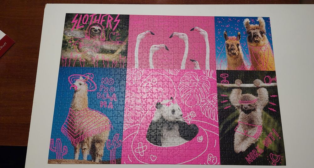 Trefl puzzle 1000 elementów Neon color line, szalone zwierzaki