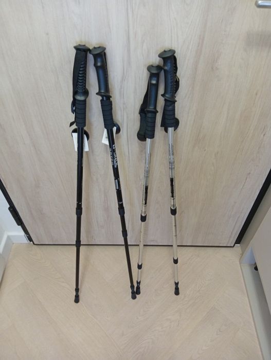 Kijki trekkingowe,dwie pary, regulowane, lekkie, zestaw, do chodzenia
