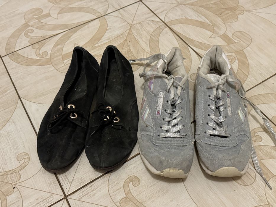 Кросівки рібок і замшеві туфлі 38 розмір 24,5 см