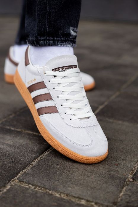 Кросівки Adidas Spezial Handball White/Brown premium