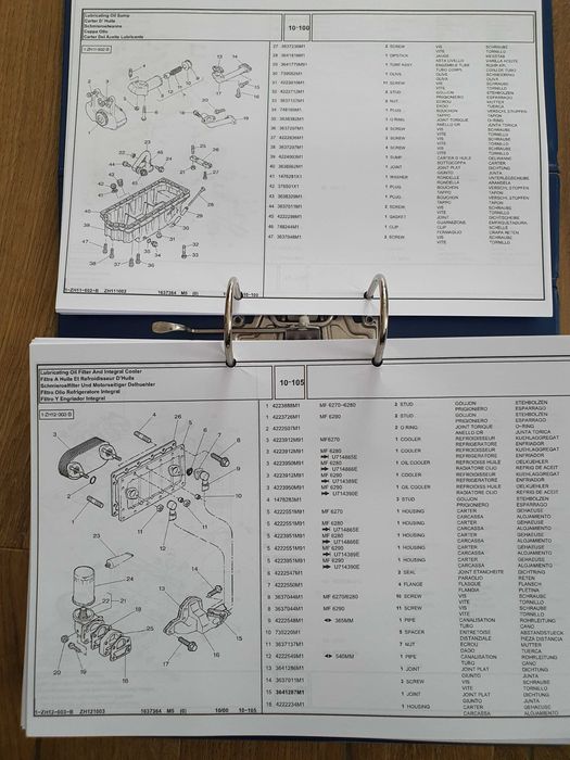 MASSEY FERGUSON 6270 , 6280 , 6290 katalog części DRUKOWANY