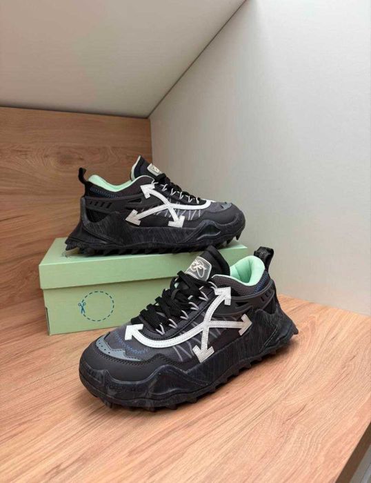 Кросівки OFF White 1000 odsy Green чорні з зеленим кросівки офвайт одс
