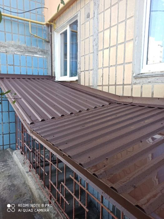 Монтаж та виготовлення накриття, козирка. Сварочные, кровельные работы