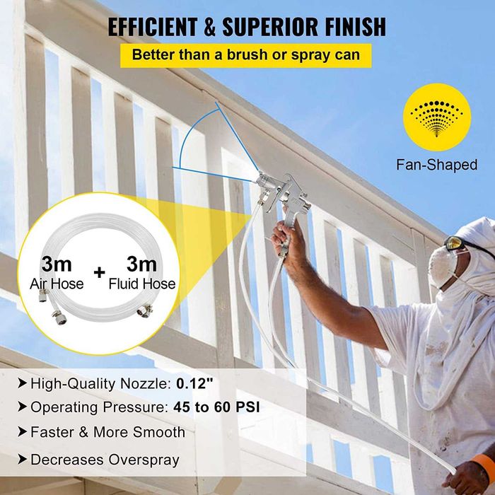 Pistola de pintura de 10 l, depósito de tinta 30 psi, novo