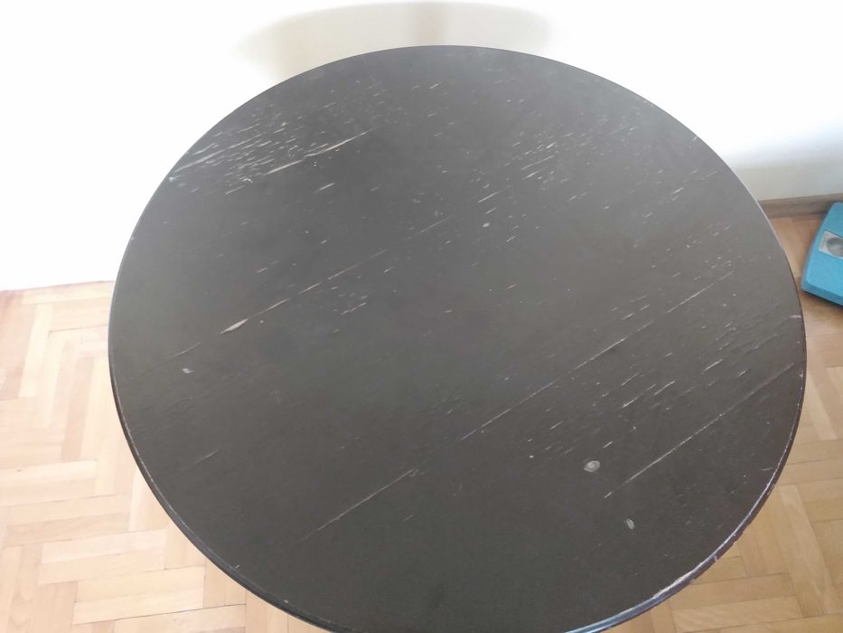stoł okrągły stary 79cm wysokość plus blat x 79 średnica blatu