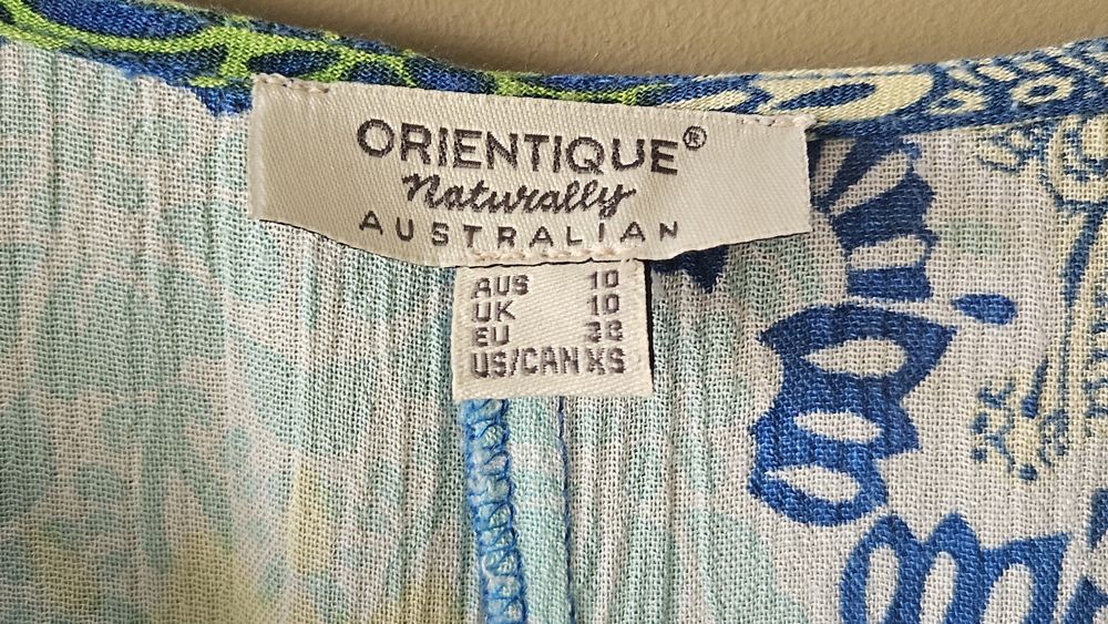 Orientoque letnia zwiewna sukienka 100% rayon,  r. 38 M