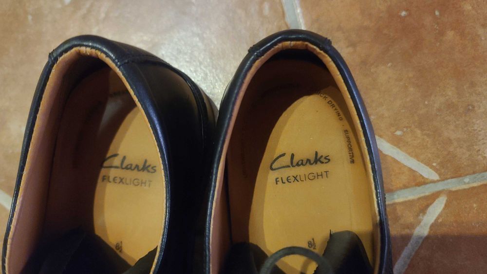 Туфлі чоловічі Clarks man shoes size 8 ½ UA42,5 чорні натуральна шкіра