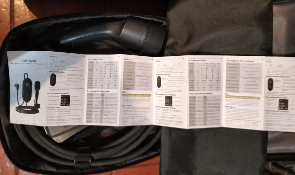 Carregador para carro elétrico EV 3, 7KW - 8m