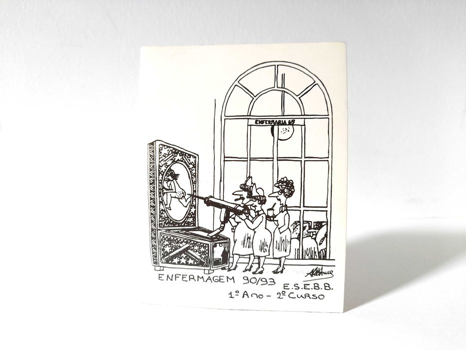 Autocolante Vintage Anos 90 Raro Curso de Enfermagem Coleção