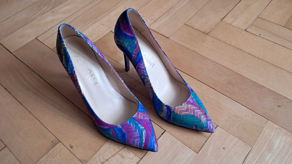 Buty na obcasie szpilki multikolor Verona Bizzarro rozm 37 piekne