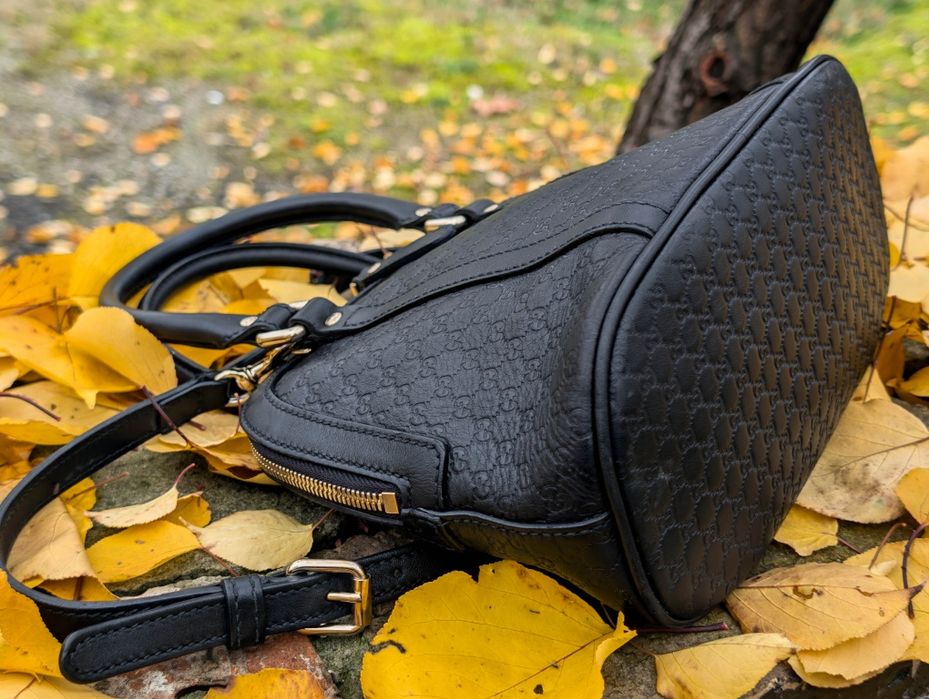 Сумка Gucci Black Microguccissima Leather оригінал вінтажна