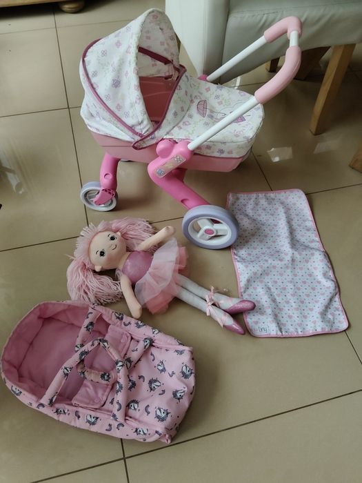 Wózek Smoby Świnka Peppa stan bardzo dobry Gratis lalka i nosidło.