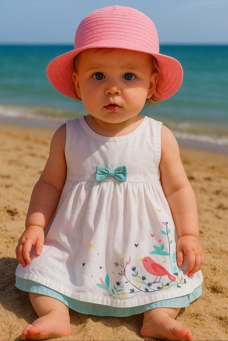 Vestido laço e folhos 12-18 meses