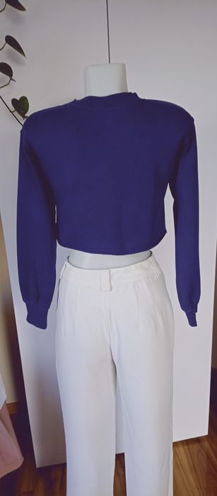 Bluza  H& krótka niebieska, bawełniana rozmiar XXS