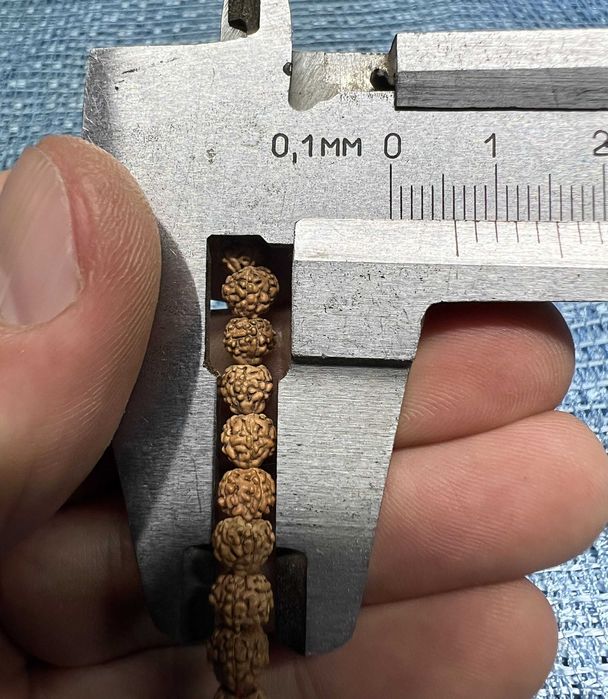 Чотки з рудракши,  108 намистин, 27 намистин, d~6 мм, d~7 мм, чоткі