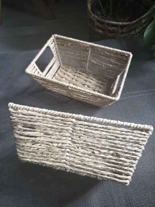 2 plecione kosze boho 22 x 15 x 9 cm