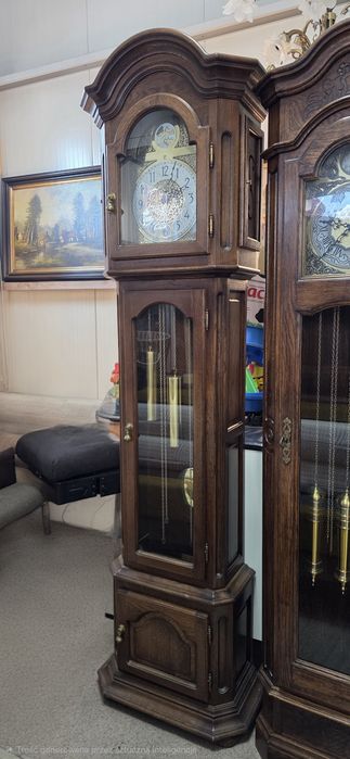Dębowy zegar stojący podłogowy