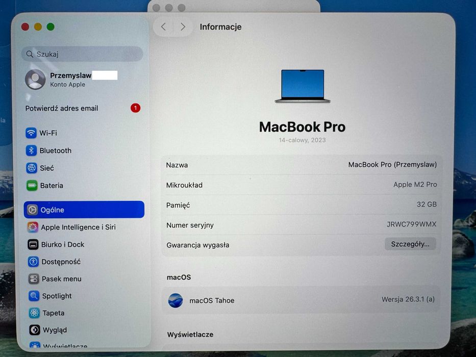 MacBook M2 Pro 2023 14"  32GB RAM 512GB SSD