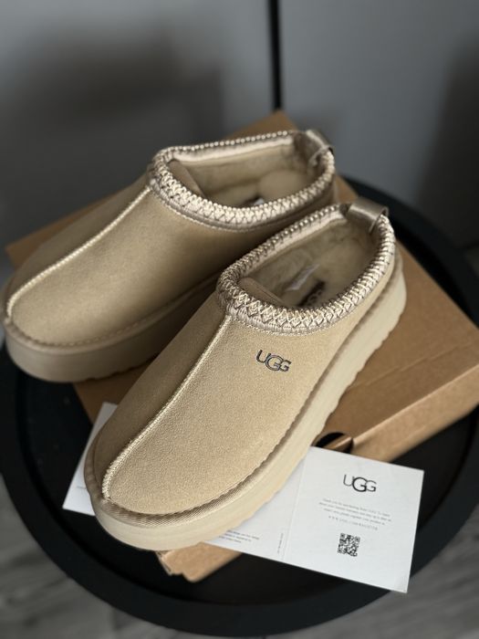 Ugg tazz бежеві замшеві угги капці тапки жіночі угі уггі
