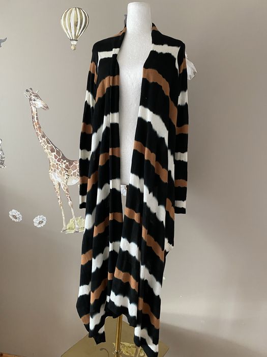 Kardigan długi asymetryczny narzutka elegancka Karen Millen