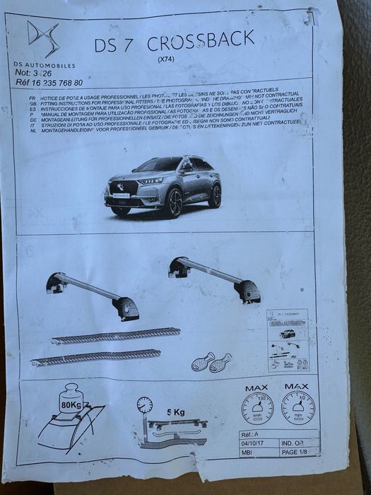 Barras tejadilho DS7 Crossback. Original