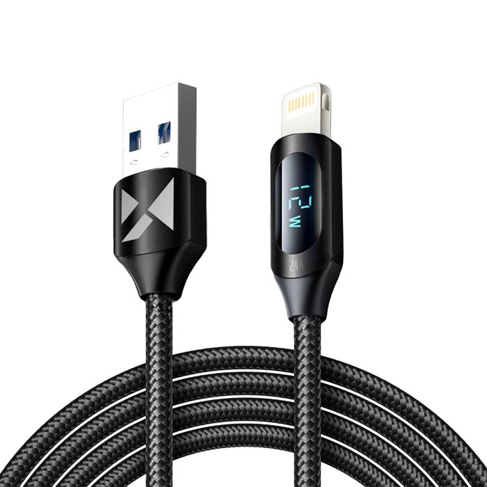 Kabel USB-A - Lightning Wozinsky WUALC2 z … LED 2.4A 2m  - czarny