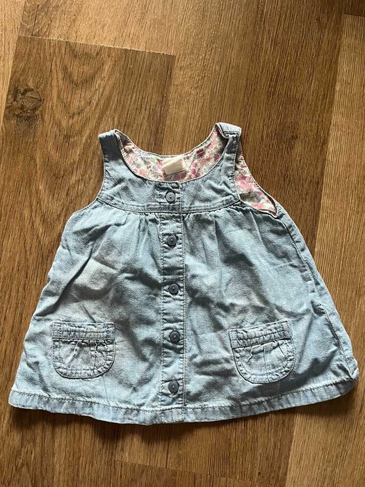 sukienka rozmiar 62 jeansowa H&M kwiatki