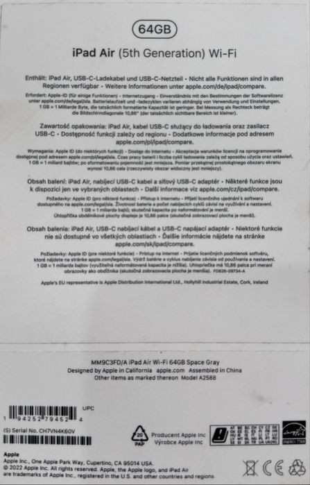 Tablet Apple Ipad Air 10,9 5gen 64GB m1 + Apple Pencil 2