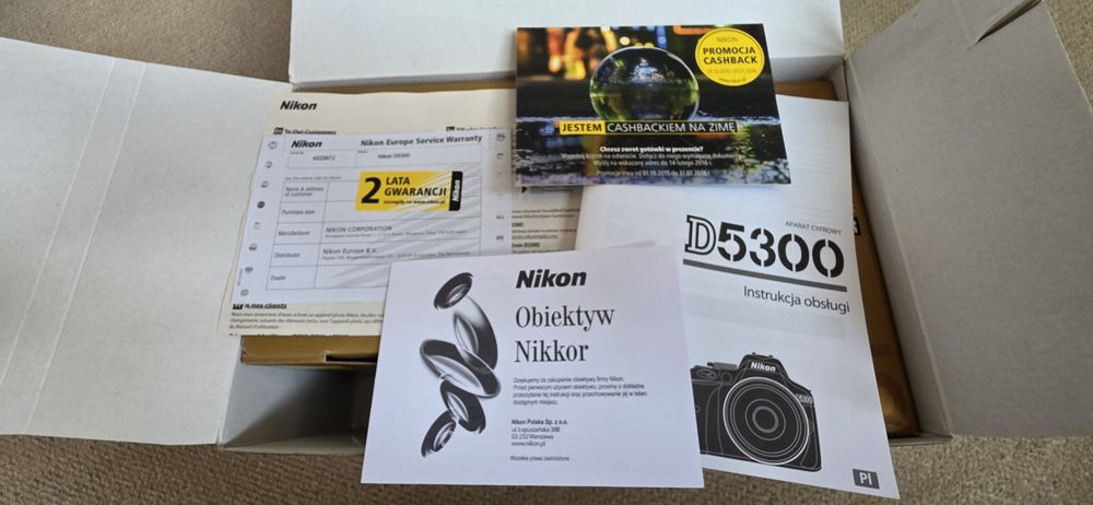 Nikon d5300 Nowy migawka 0 obiektyw 18-105. NOWY