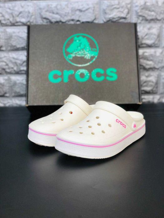 Crocs Bayaband Clog M8 W10 / женские белые кроксы с ободком / ортопедическая подошва / актуальные на каждый день