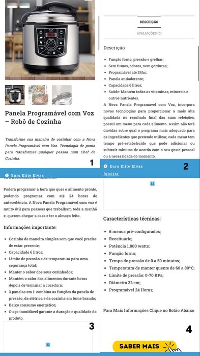 Panela programável com a voz