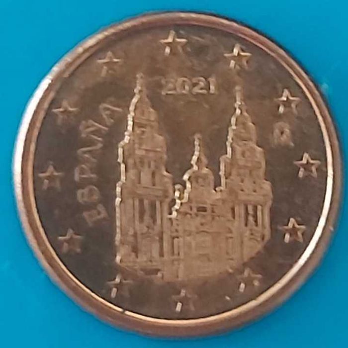 1 Cêntimo de 2021 de Espanha, Santiago Compostela