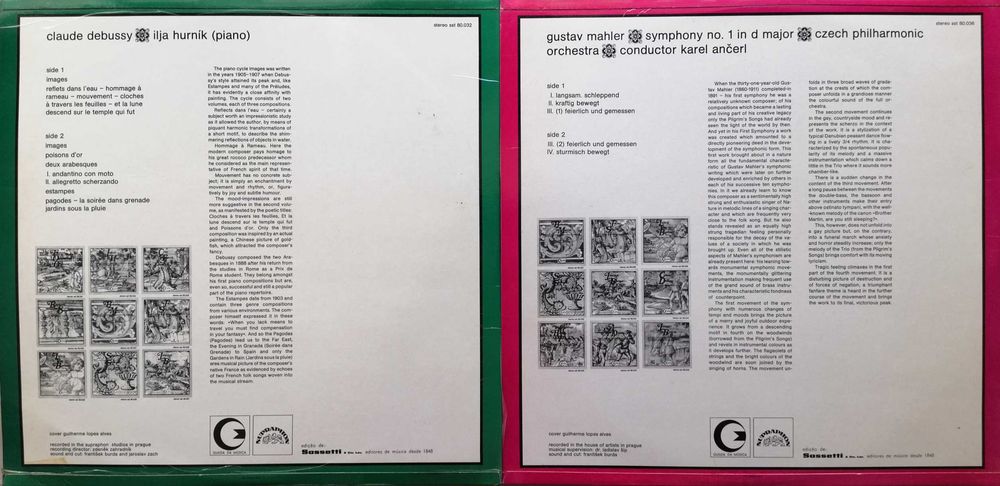 2 LPs - Claude Debussy e Gustav Mahler (Ed. Sassetti)