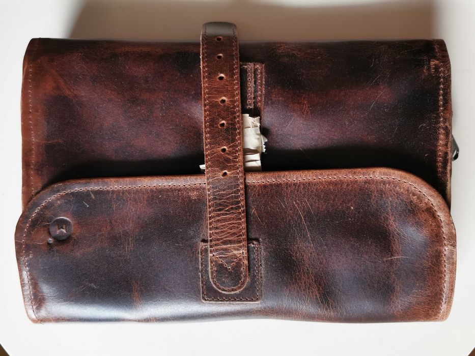 Kosmetyczka podróżna Moonster, skóra + płótno, nowa, nieużywana