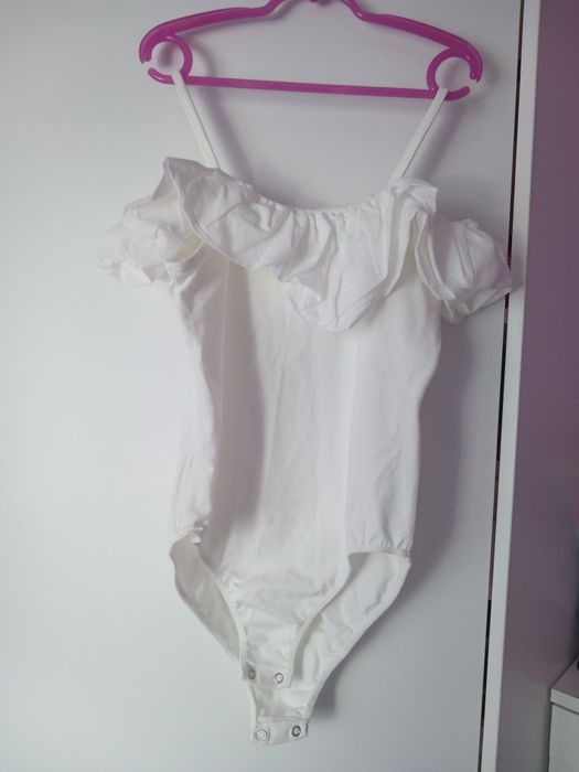 Zestaw spodnie białe i body Zara r. 164