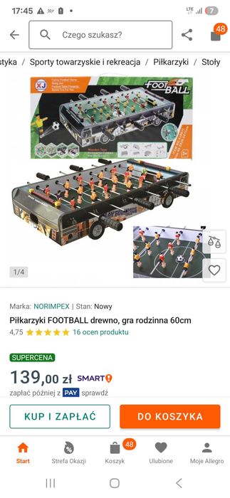 Piłkarzyki gra na stół